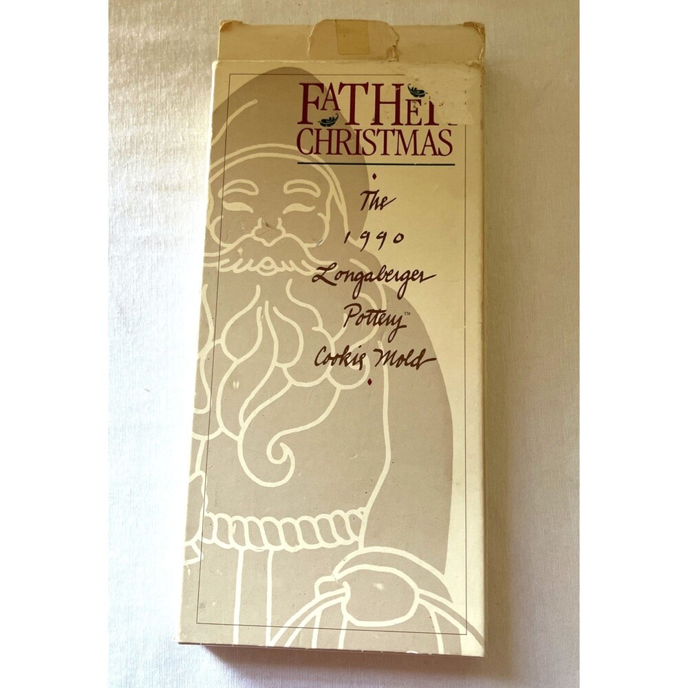 Retired LONGABERGER Vintage 1990 Father Christmas Pottery Cookie/Chocolate Mold